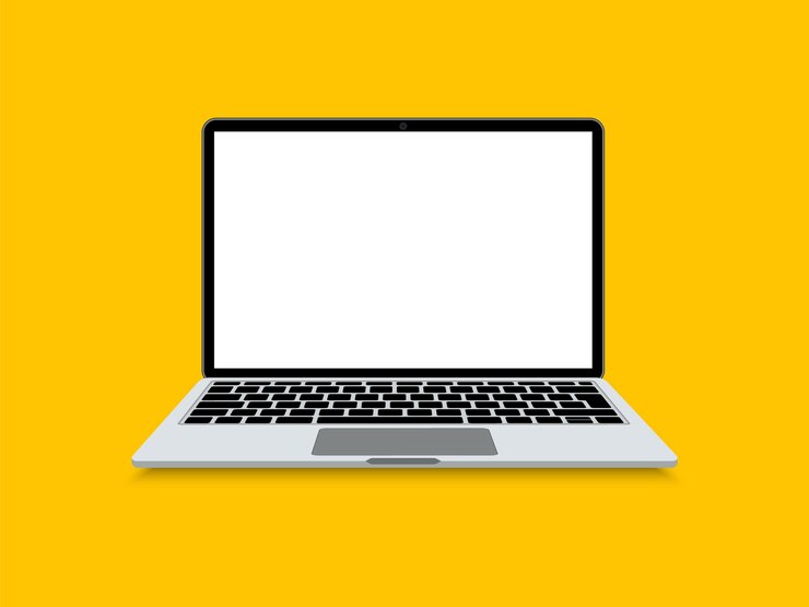 Computer portatile piatto Schermo del computer aperto con tastiera