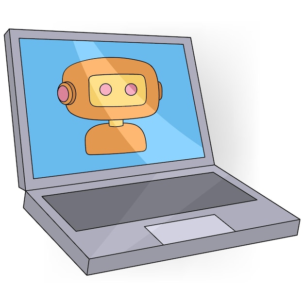 computer portatili sofisticati contenenti robot di intelligenza artificiale per aiutare con il lavoro