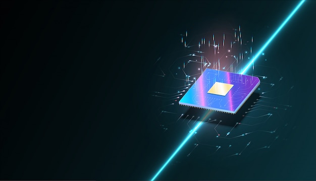 Computer quantistico, elaborazione di dati di grandi dimensioni, concetto di database.CPU