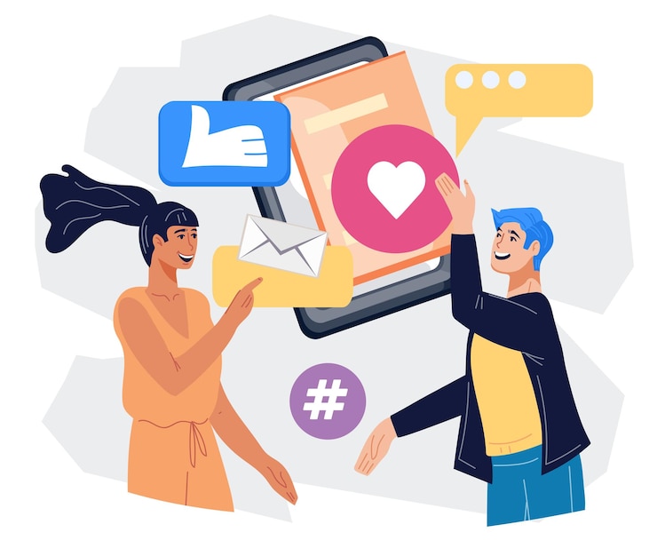 Vettore comunicazione chat online e app mobile per l'illustrazione vettoriale piatta in rete isolata