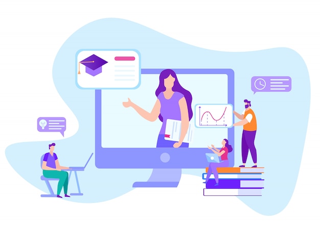 Comunicazione online con l'apprendimento a distanza degli studenti