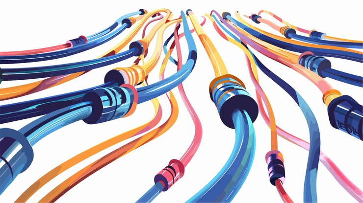 Vettore concept astratto per progetti di progettazione di installazione professionale di cavi elettrici