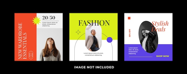 Concept creativo minimalista di moda modello di post sui social media