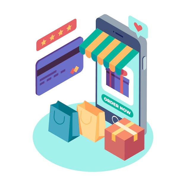 Concept design isometrico e-commerce