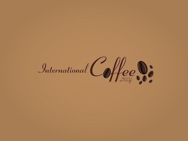 Concept design per la giornata internazionale del caffè. Logo del caffè e modello tematico.