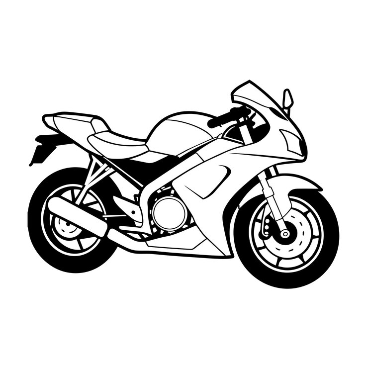 Vettore concept di illustrazione vettoriale del contorno della motocicletta