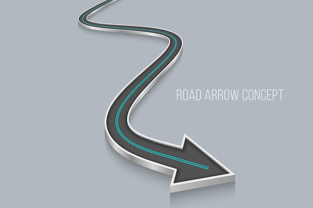 Concept di infografica stradale 3D sinuosa su uno sfondo bianco modello di linea temporale