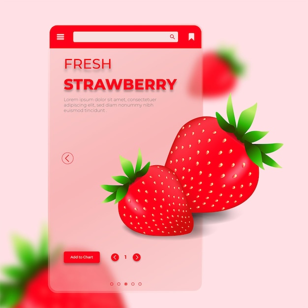Concept di interfaccia utente coinvolgente per l'app di acquisto di frutta e verdura