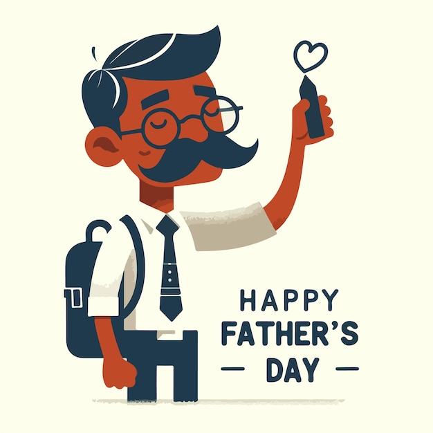 Concepto di Happy Fathers day con sfondo di arte vettoriale minimalista