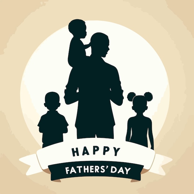 Concepto di Happy Fathers day con sfondo di arte vettoriale minimalista