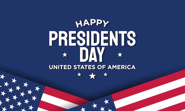 Concepto di Happy Presidents day con la bandiera americana e il testo