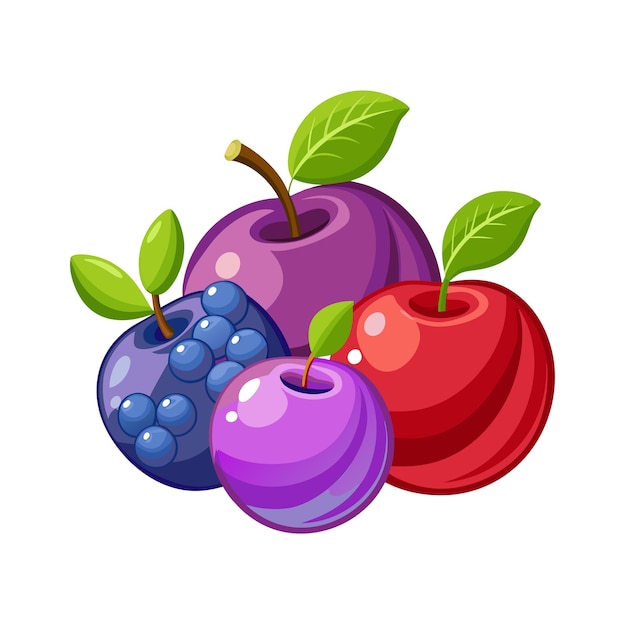 Concetti di illustrazione vettoriale di frutti realistici