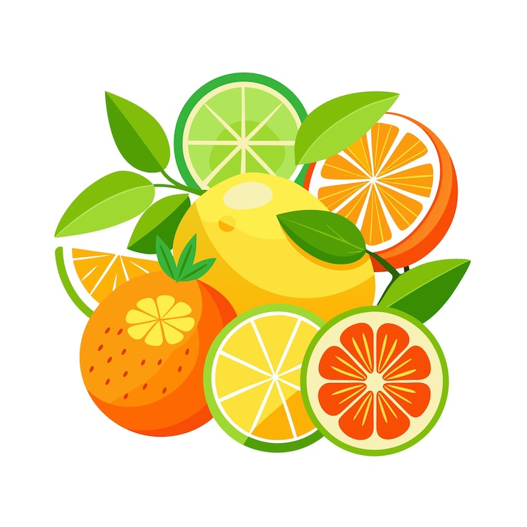 Vettore concetti di illustrazione vettoriale di frutti realistici