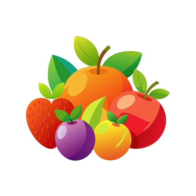 Concetti di illustrazione vettoriale di frutti realistici