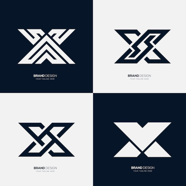 Concetti di set di logo geometrico con lettere X