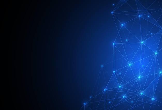 Concetto astratto della tecnologia di rete Linee e punti background di connessione Disegno geometrico Illustrazione vettoriale