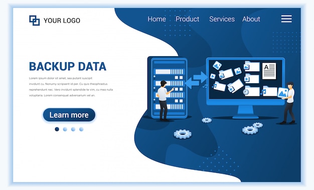 Concetto dei dati di backup, copia dei file o processo di trasferimento dei file con persone che lavorano sullo schermo.