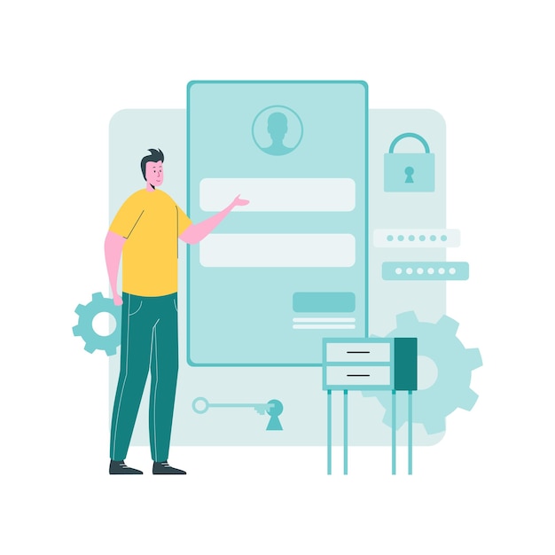 Concetto di accesso Illustrazione Premium