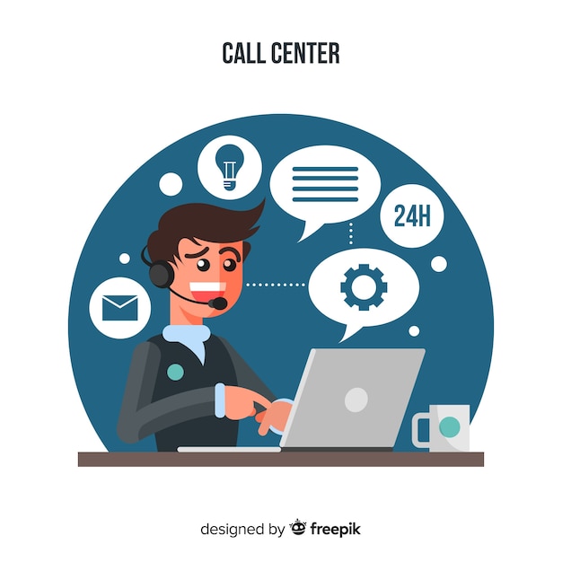 Concetto di agente di call center