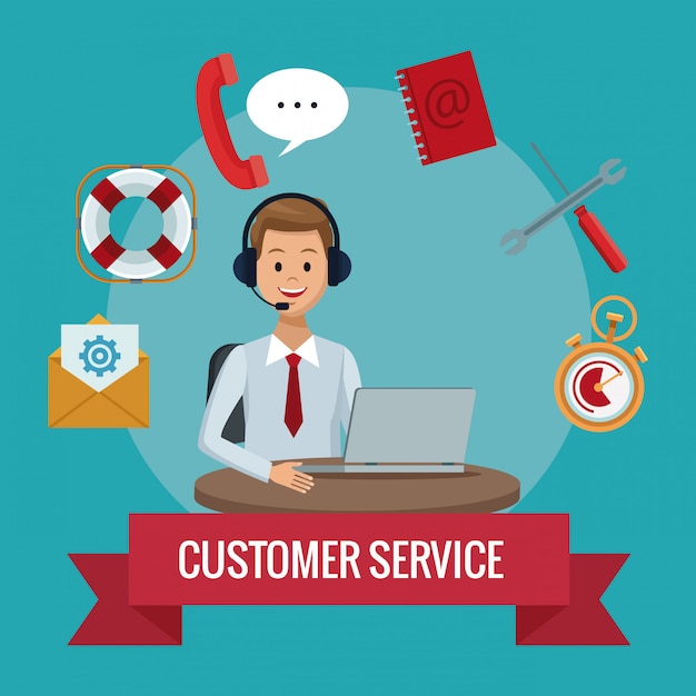Concetto di agenti del servizio clienti