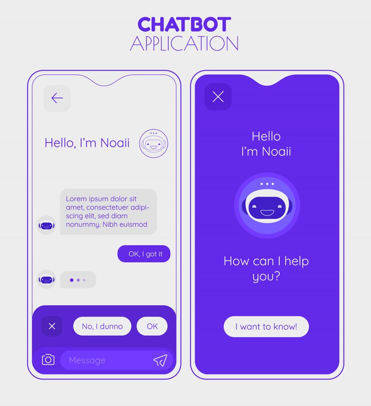 Vettore concetto di app mobile chatbot. illustrazione vettoriale di design piatto alla moda