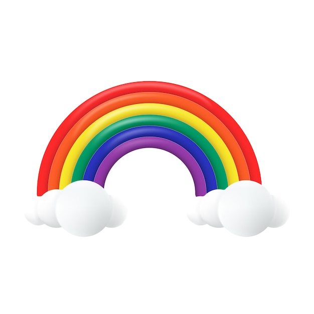 Concetto di arcobaleno realistico di vettore su priorità bassa bianca