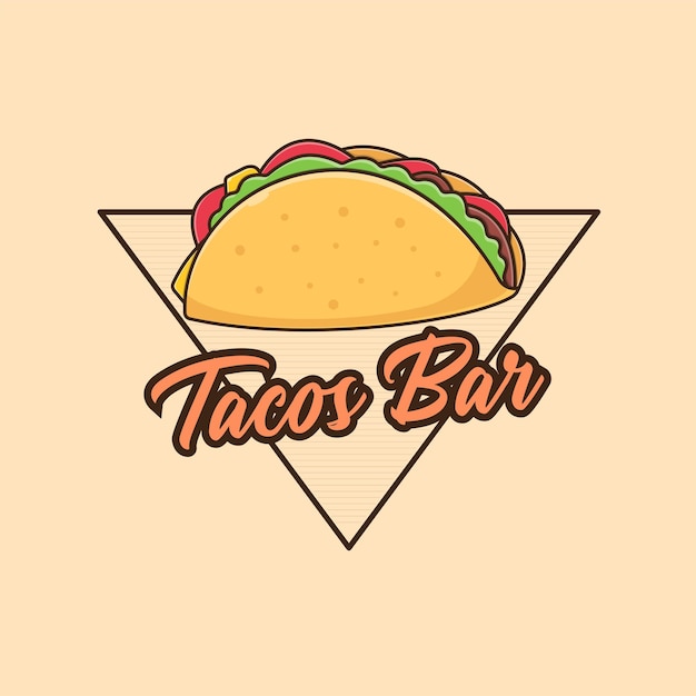 Concetto Di Badge Logo Tacos Bar