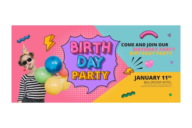 Concetto di banner di compleanno