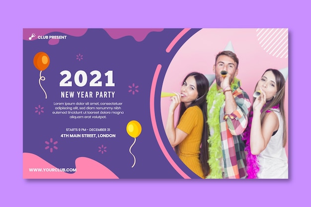 Concetto di banner di nuovo anno 2021