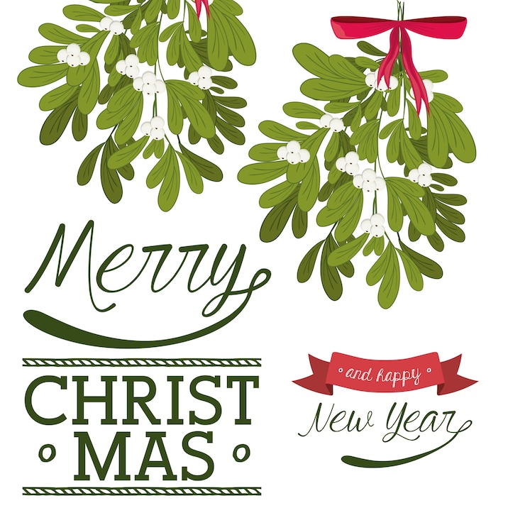 Vettore concetto di buon natale con design icone della decorazione
