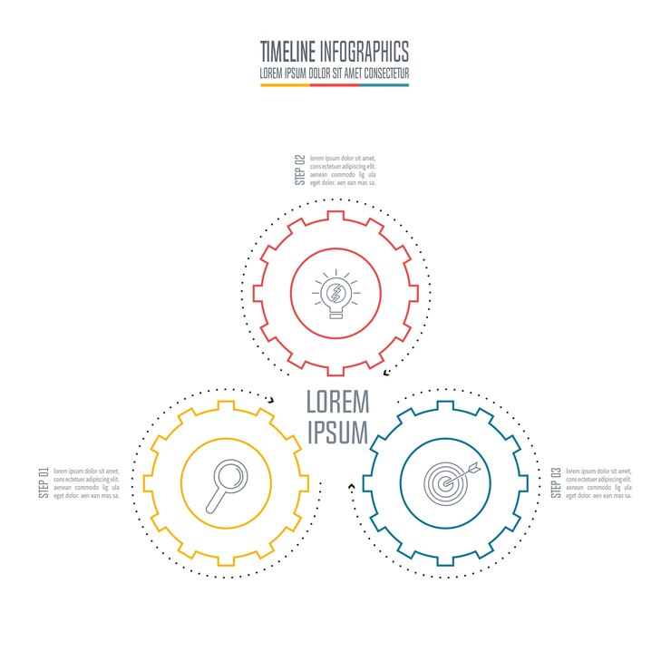 concetto di business di progettazione infografica con 3 opzioni.