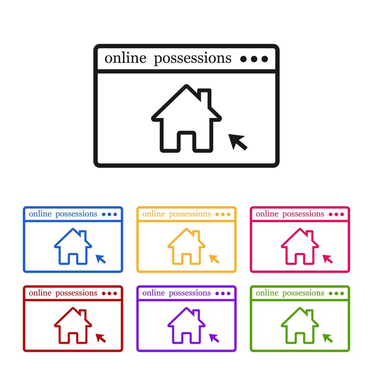 Vettore concetto di business immobiliare online di acquisto di affitto ipotecario