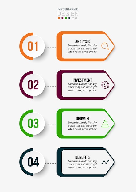 Concetto di business modello infografica con flusso di lavoro