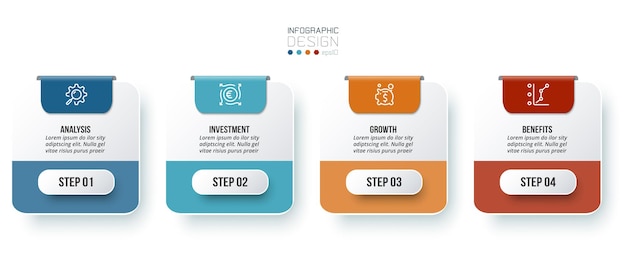 Concetto di business modello infografica con passo