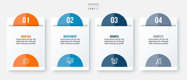 Concetto di business modello infografica con passo