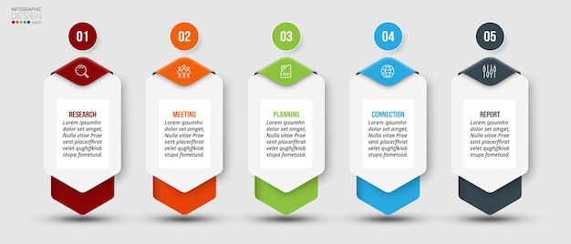 Concetto di business modello infografica con passo