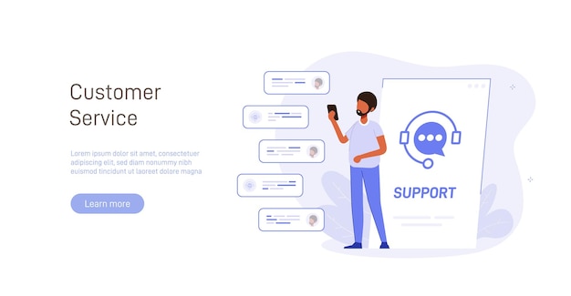 Concetto di call center per l'assistenza clienti Call center per la comunicazione dell'helpdesk clienti
