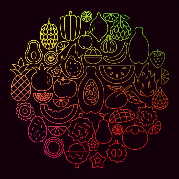 Concetto di cerchio icona frutta tropicale