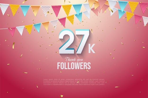 concetto di colore morbido per la celebrazione di 27k follower.