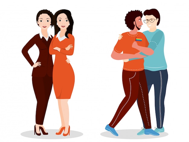 Concetto di comunità LGBTQ Coppie gay e lesbiche.