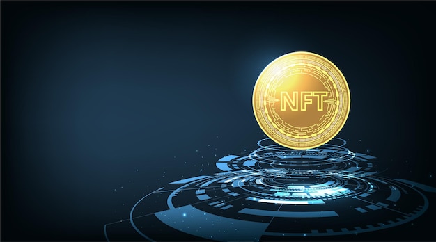 Concetto di criptovaluta Design di monete NFT per pagare oggetti da collezione unici nei giochi
