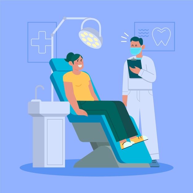 Concetto di cure odontoiatriche piatto