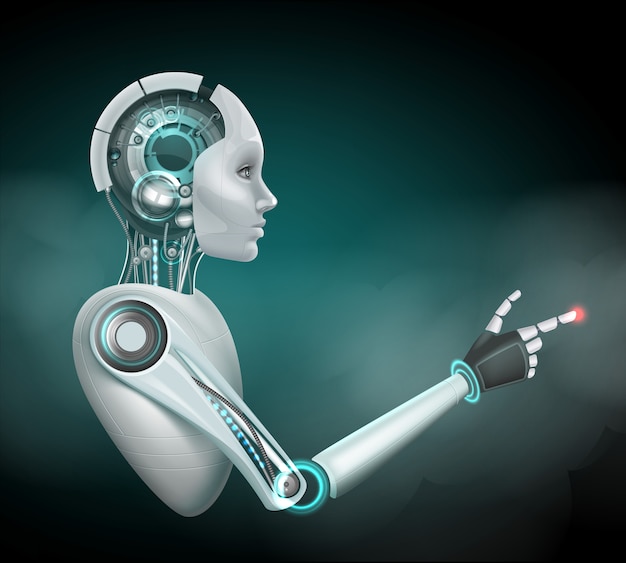 concetto di cyborg femminile immaginario nel profilo