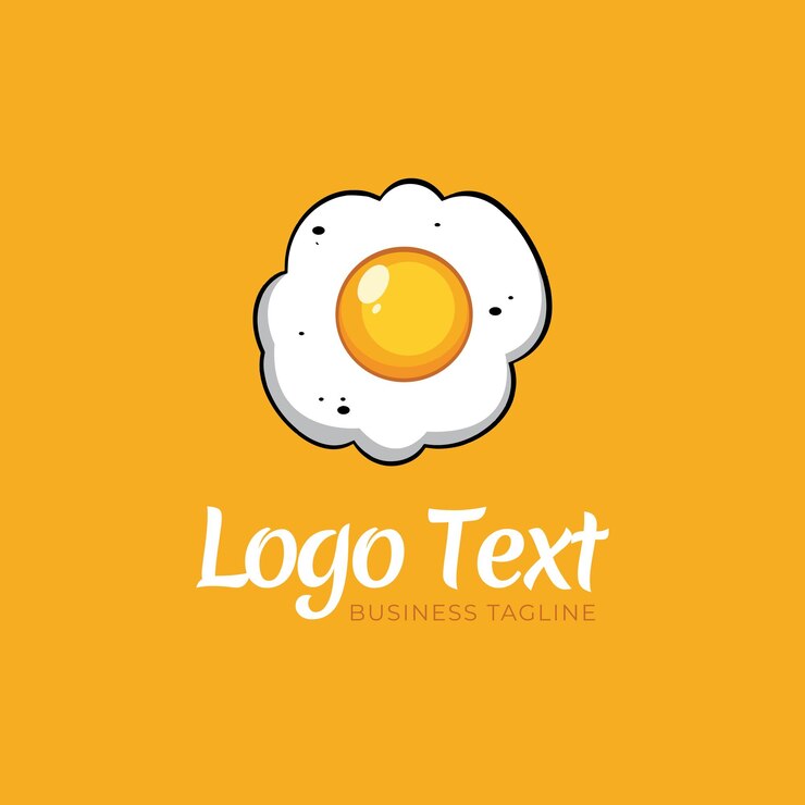 Concetto di design del logo dell'uovo fritto