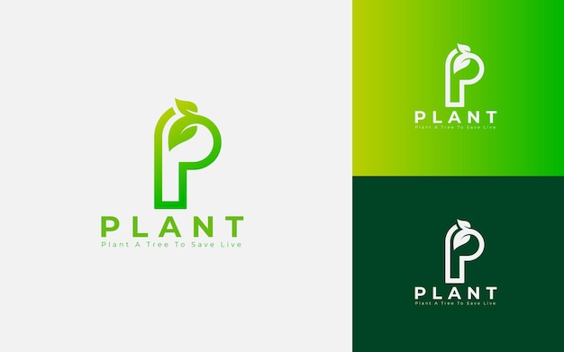 Concetto di design del logo della pianta per albero naturale e biologia