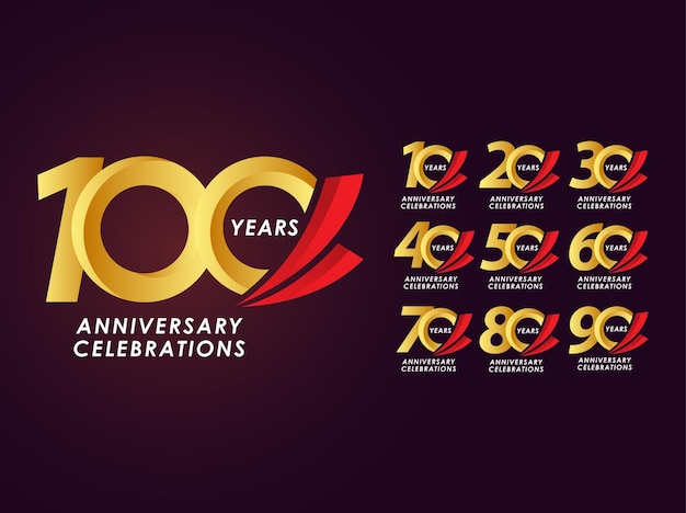 Concetto di design del logo delle collezioni di celebrazioni dell'anniversario