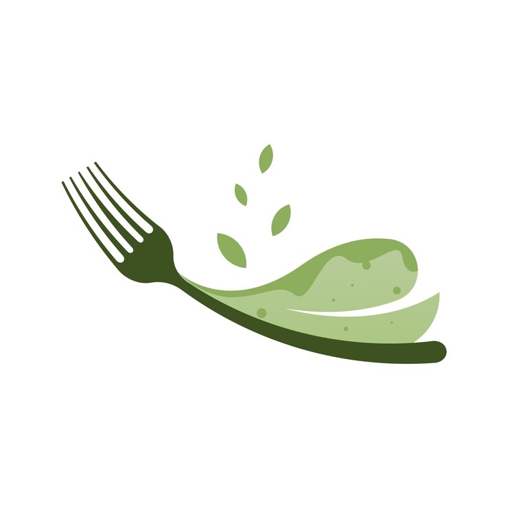 Concetto di design del logo di cibo sano naturale