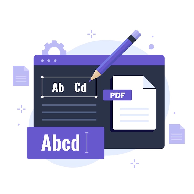 Vettore concetto di design dell'illustrazione del documento di modifica pdf. illustrazione per siti web, landing page, applicazioni mobili, poster e banner