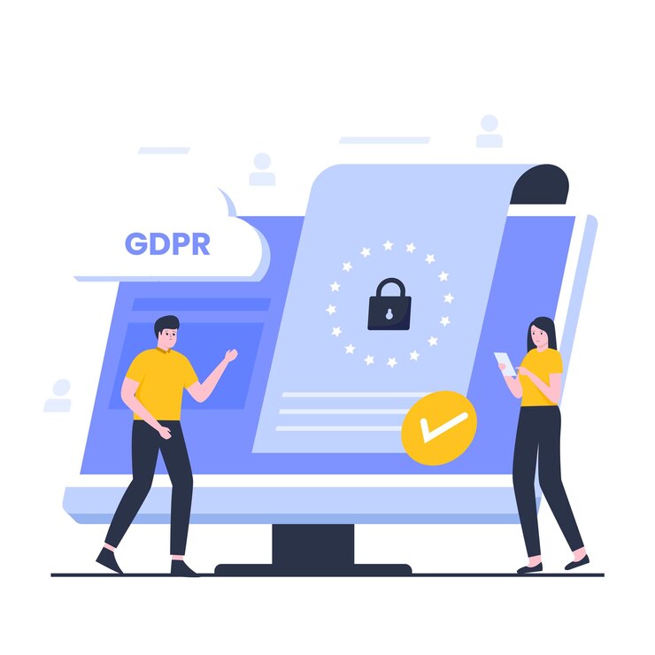 Vettore concetto di design dell'illustrazione del regolamento generale sulla protezione dei dati per pagine di destinazione di siti web e altro