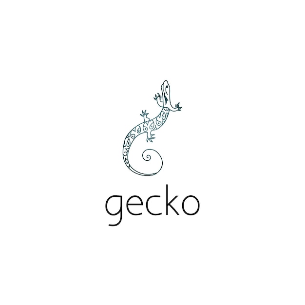 Concetto di design grafico del logo del geco. Elemento geco modificabile, può essere utilizzato come logo, icona, modello nel web e stampa